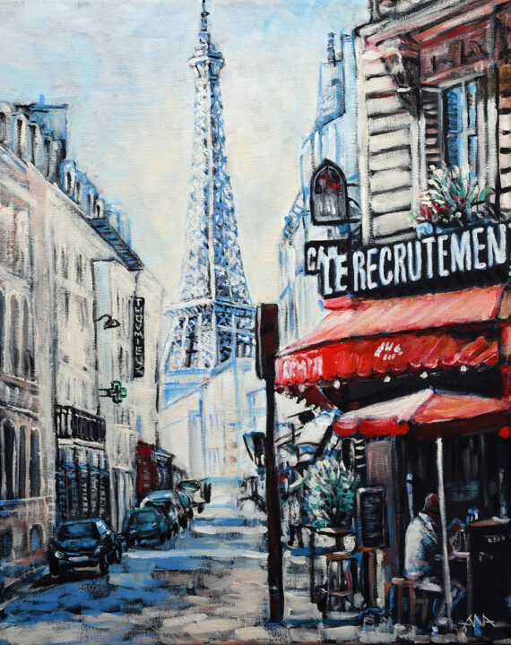 Painting titled "Le Recrutement and…" by Ana Smarz, Original Artwork, Acrylic