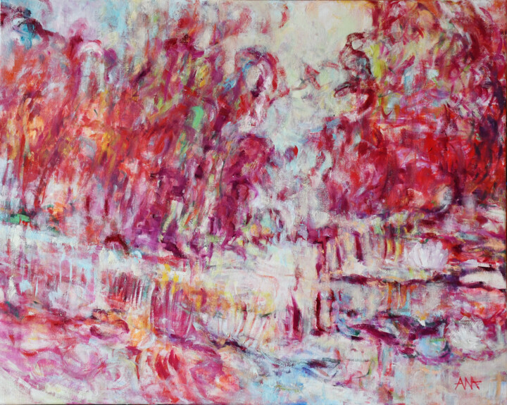 Painting titled "Jeśli czerwone słoń…" by Ana Smarz, Original Artwork, Oil