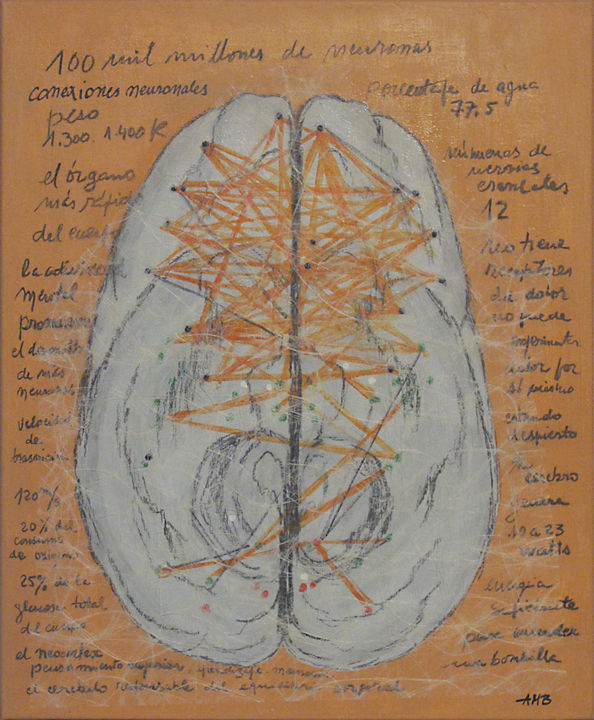 Pintura titulada "Conexiones neuronal…" por Ana María Beaulieu, Obra de arte original,