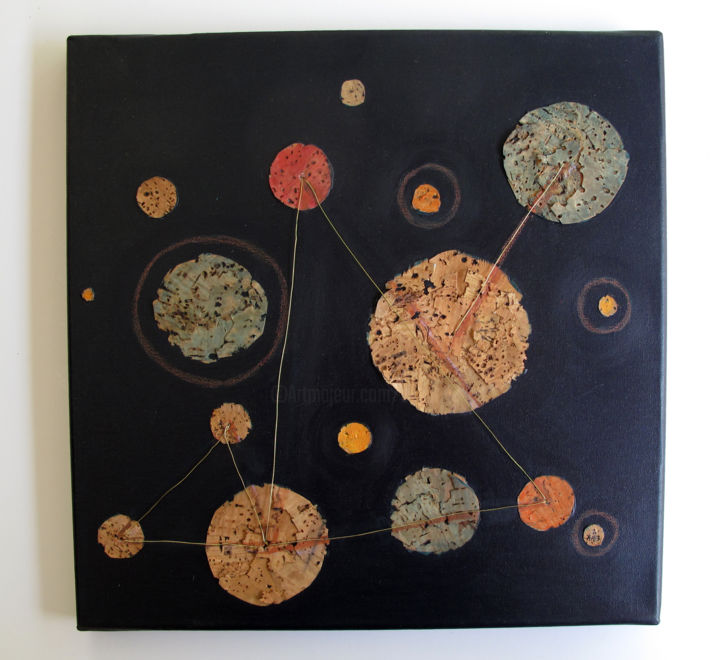 Painting titled "Planetas" by Ana María Beaulieu, Original Artwork, Acrylic