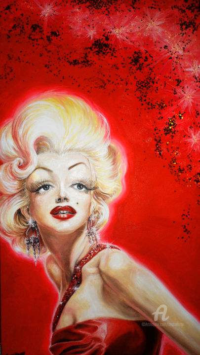 Peinture intitulée "Marilyn" par Maria Anabel Rauber, Œuvre d'art originale, Huile