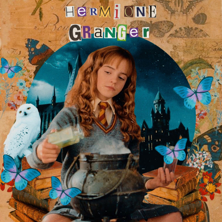 Collages titled "Hermione Granger" by Lonven'S Art Collage, Original Artwork, Photo Montage