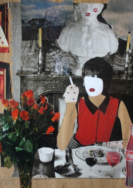 Pittura intitolato "Smoking Act" da Ana Delic, Opera d'arte originale, Altro