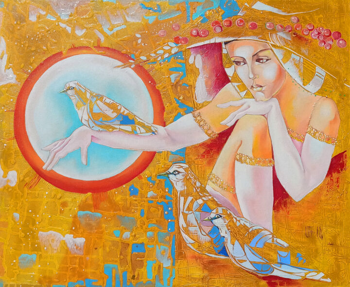 Картина под названием "Freedom (50x60cm oi…" - Anahit Mirijanyan, Подлинное произведение искусства, Масло Установлен на Подр…
