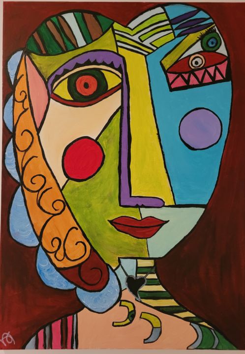 Painting titled "Picasso copy" by Anahita, Original Artwork, Acrylic