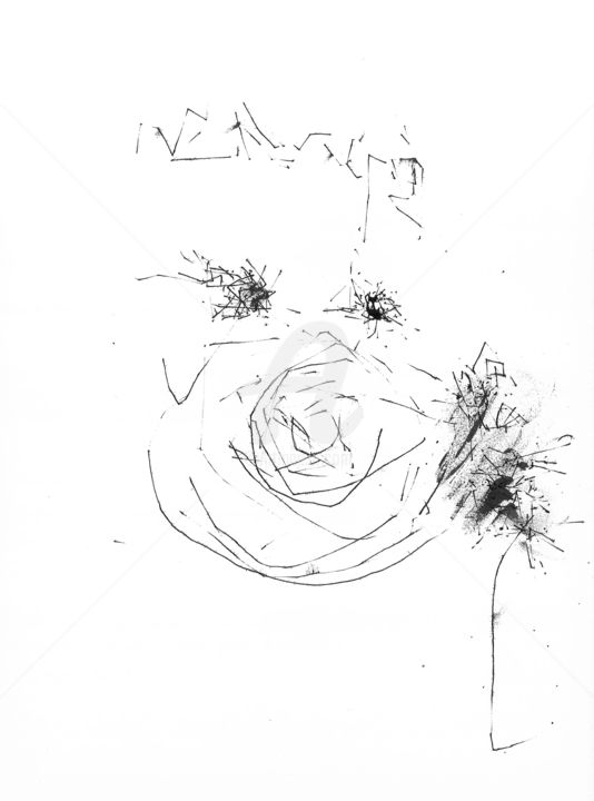 Drawing titled "la-rose-ii.jpg" by Anaí Lago, Original Artwork
