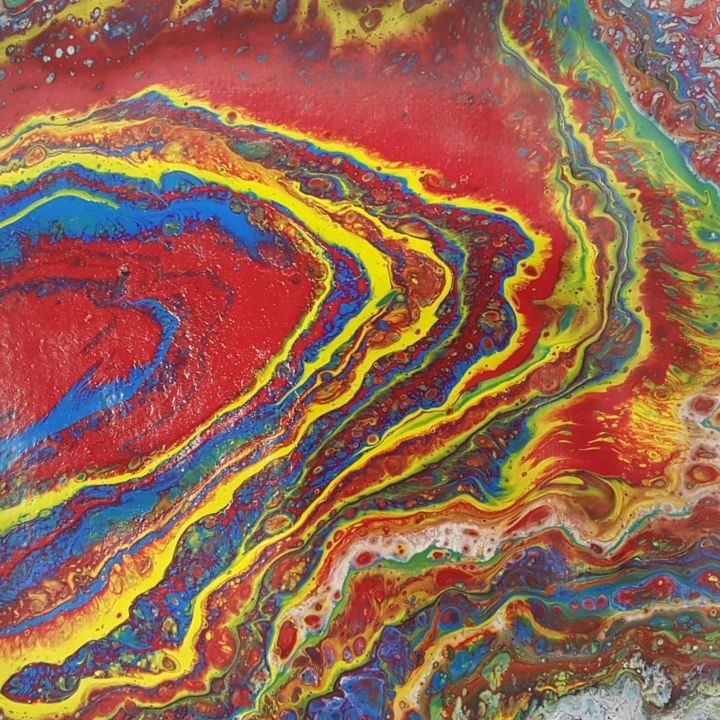 Peinture intitulée "L'éruption" par Rodana, Œuvre d'art originale, Acrylique