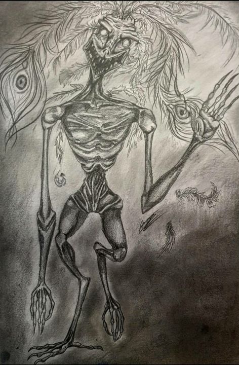 Drawing titled "Friendly Monster" by Anaïs Lr, Original Artwork, Pencil