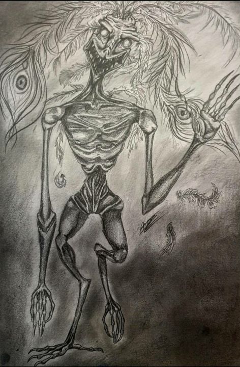 Drawing titled "Friendly Monster" by Anaïs Lr, Original Art, Pencil
