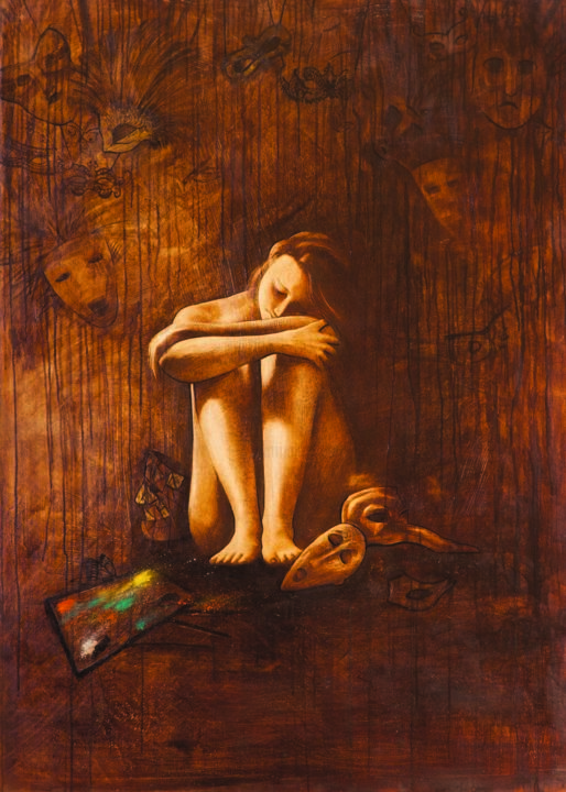 Peinture intitulée "Allégorie de la pei…" par Anais Pitalier, Œuvre d'art originale, Autre