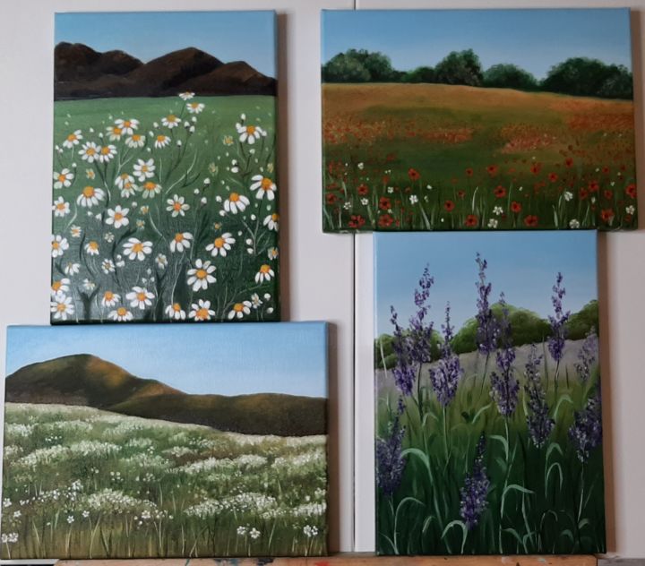 Painting titled "Summer." by Ana Isac, Original Art, Oil