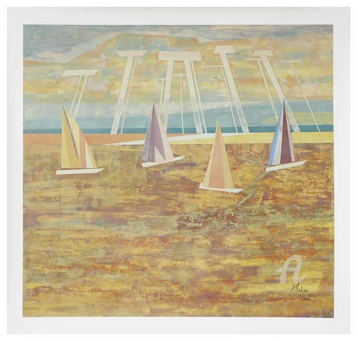 Painting titled "Rayons de soleil" by Anaïse Nolan, Original Artwork