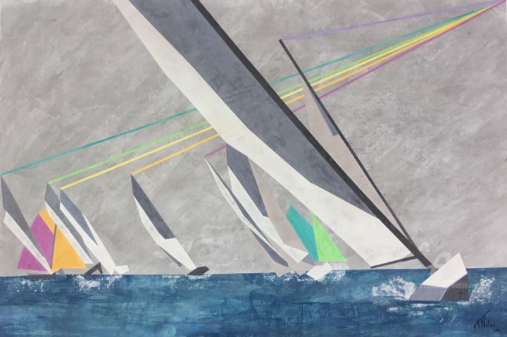 Peinture intitulée "Rainbow" par Anaïse Nolan, Œuvre d'art originale