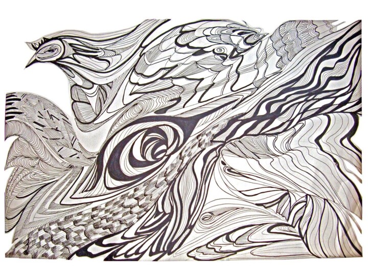 Drawing titled "Bird" by Ana Krleza, Original Artwork