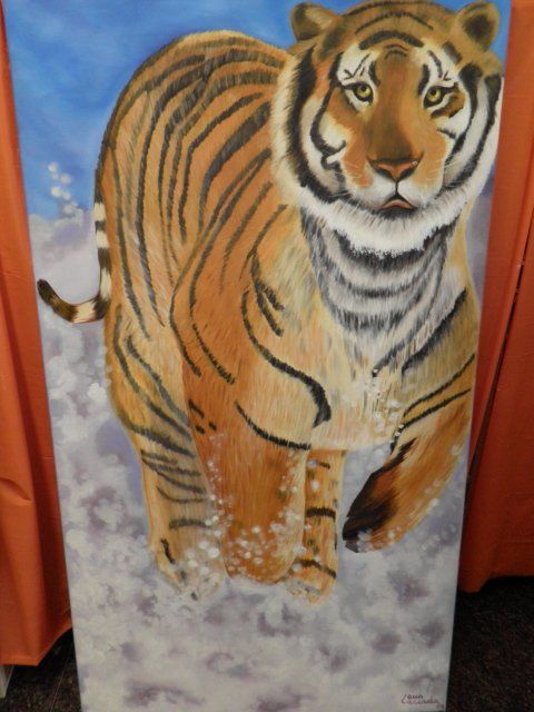 Painting titled "Tigre" by Ana Lacerda, Original Artwork, Other