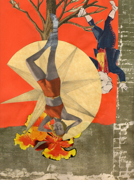 Collages intitulée "Colgadx" par Analía Gómez Camacho, Œuvre d'art originale, Collages