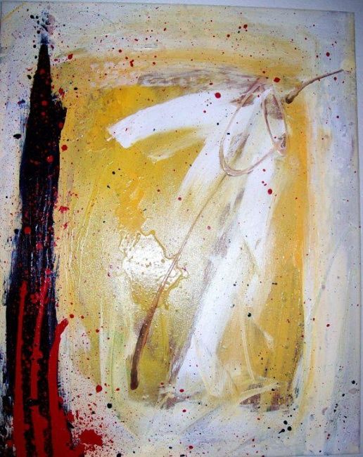Картина под названием "Yellow Lily" - Analog Girl, Подлинное произведение искусства