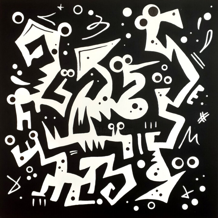 Ζωγραφική με τίτλο "Funky Jams #2" από Koen Haarbosch, Αυθεντικά έργα τέχνης, Ακρυλικό