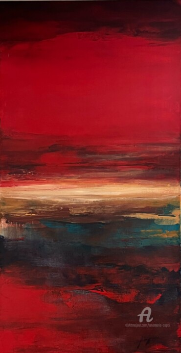 Malarstwo zatytułowany „Under the Red Sky” autorstwa Anamaria Cepoi, Oryginalna praca, Akryl