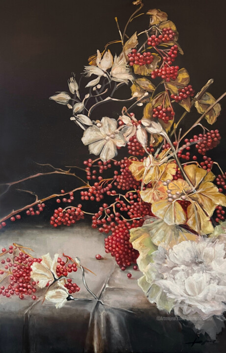 Pintura intitulada "Ethereal Blooms in…" por Anamaria Cepoi, Obras de arte originais, Óleo