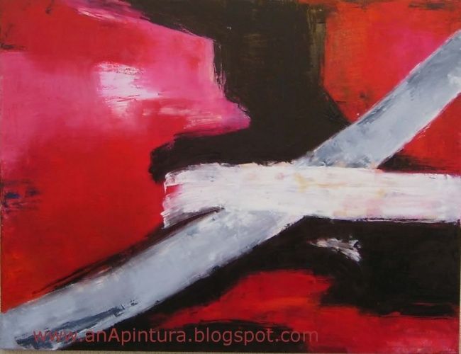 Painting titled "-A-" by Ana Marques, Original Artwork, Oil