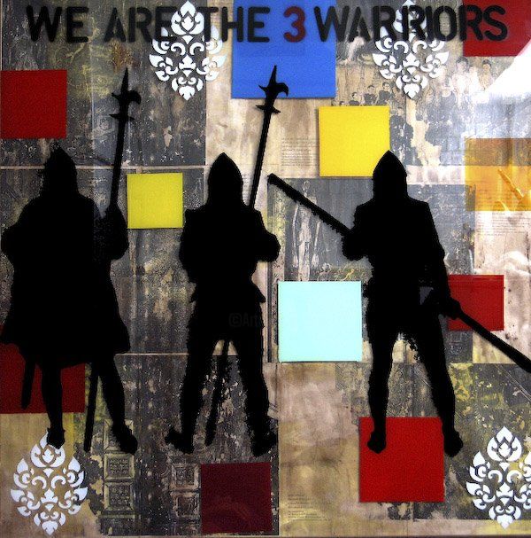 Malerei mit dem Titel "We are the 3 warrio…" von Anan, Original-Kunstwerk