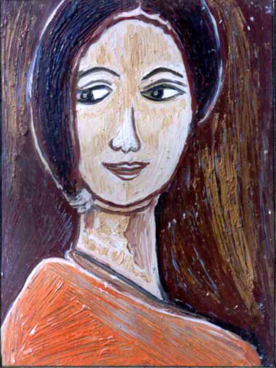 Painting titled "HEAD-9,  .jpgxrayh0…" by Anandswaroop Manchiraju, Original Artwork, Oil