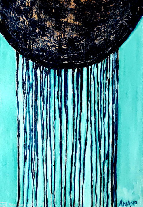 Painting titled "ABSTRACT DRIP PAINT…" by Anandswaroop Manchiraju, Original Artwork, Oil