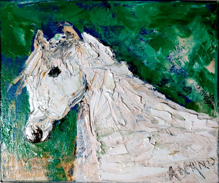 제목이 "HORSE-2"인 미술작품 Anandswaroop Manchiraju로, 원작, 기름