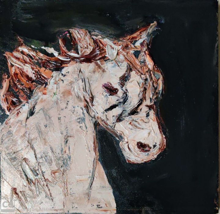 Peinture intitulée "HORSE-3" par Anandswaroop Manchiraju, Œuvre d'art originale, Huile
