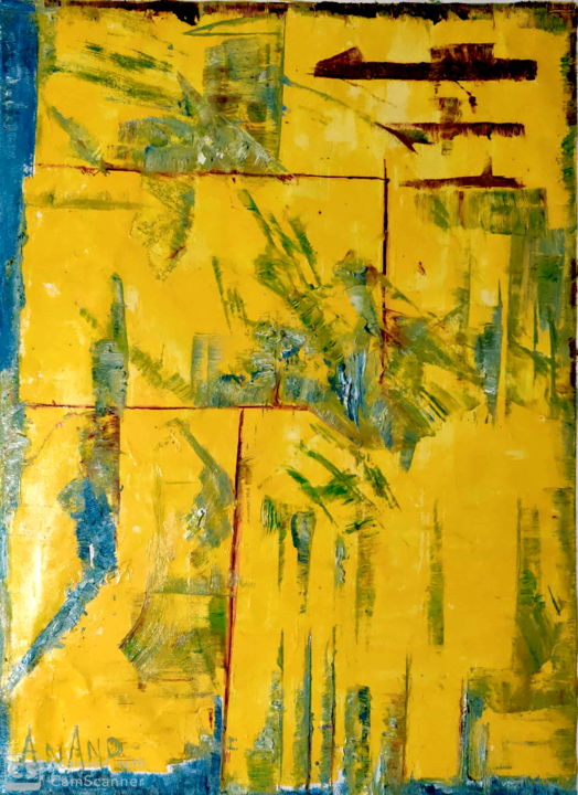 Malerei mit dem Titel "PURE ABSTRACT-5" von Anandswaroop Manchiraju, Original-Kunstwerk, Öl