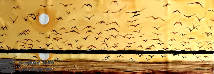 Malerei mit dem Titel "FLIGHT" von Anandswaroop Manchiraju, Original-Kunstwerk, Acryl