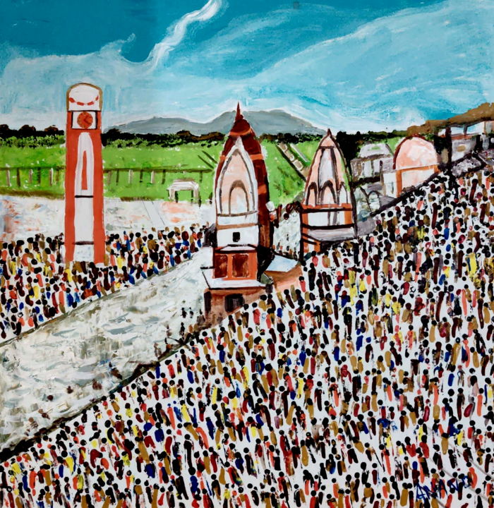 Pittura intitolato "MY HOLLY CITY" da Anandswaroop Manchiraju, Opera d'arte originale, Acrilico