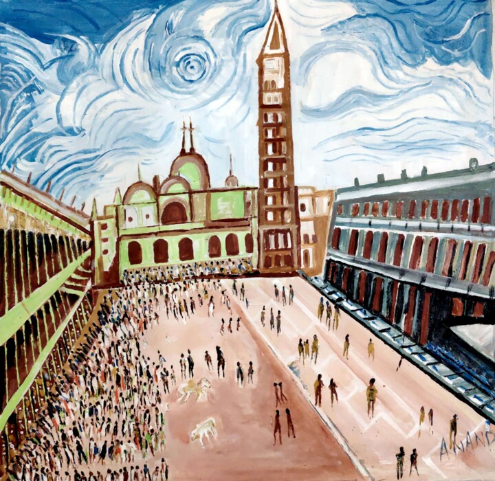 Painting titled "THE VATICAN" by Anandswaroop Manchiraju, Original Artwork, Acrylic