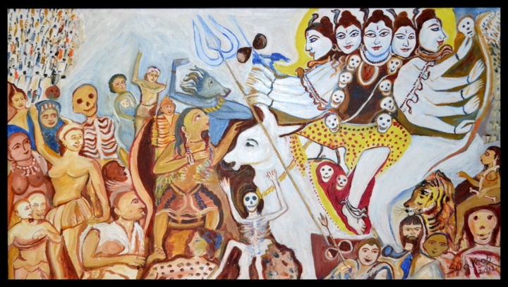 Painting titled "LORD SIVAMARRAGE PR…" by Anandswaroop Manchiraju, Original Artwork, Oil