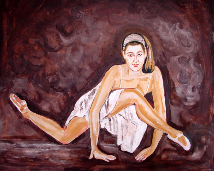 Painting titled "U.S.BALLET DANCE-9" by Anandswaroop Manchiraju, Original Artwork, Oil