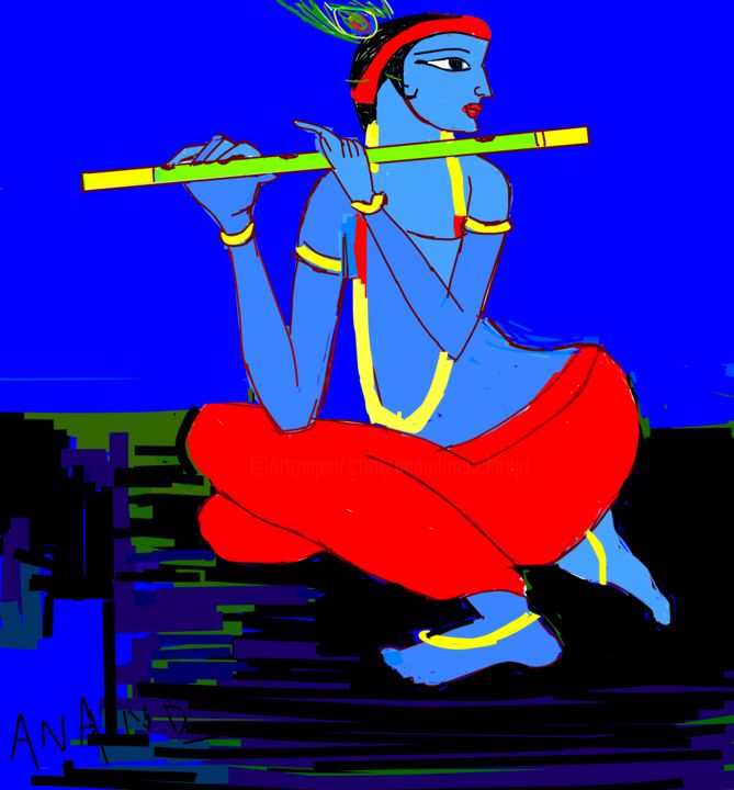 Digital Arts titled "KRISHNA-1" by Anandswaroop Manchiraju, Original Artwork