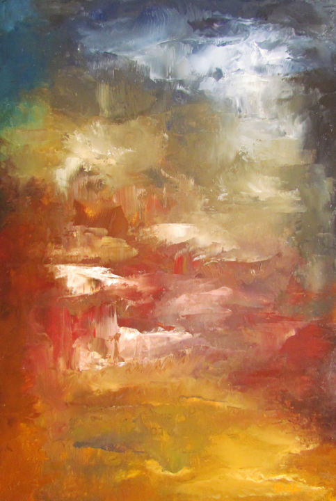 Картина под названием "Thunderstorm" - Anania Kocharyan, Подлинное произведение искусства, Масло