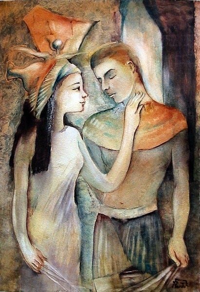 Pintura intitulada "Egyptian Tale" por Ana Pardo - The Lady Of Painting, Obras de arte originais, Óleo