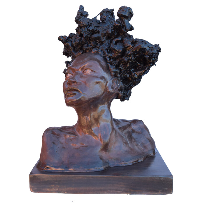 Sculpture titled "Black woman" by Ana Paula Luna, Original Artwork, Ceramics