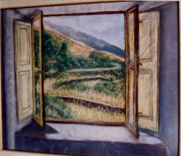 Painting titled "ventana" by Ana Felicidad Prats, Original Artwork, Oil