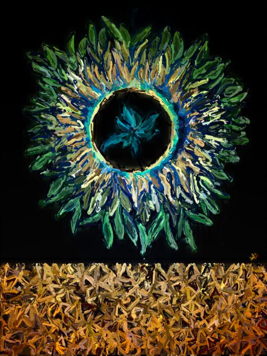 Digitale Kunst mit dem Titel "Mother Nature" von Anas Afash, Original-Kunstwerk, Digitale Malerei