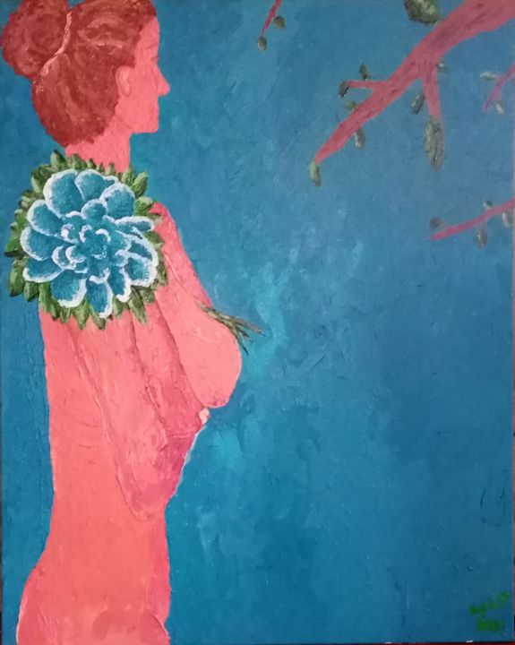 Painting titled "Azul" by Sofia Pinto, Original Artwork, Acrylic