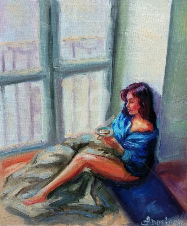 Картина под названием "Original Painting B…" - Anastasia Akunina, Подлинное произведение искусства, Масло