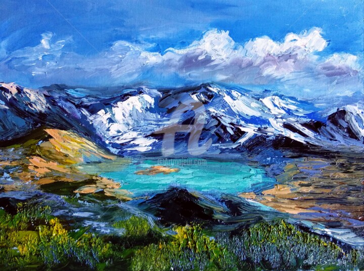 Pittura intitolato "Impasto Landscape M…" da Anastasia Akunina, Opera d'arte originale, Olio