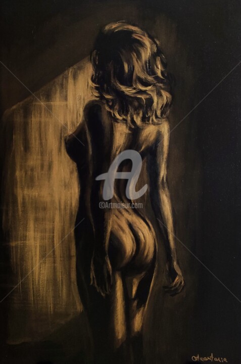 Peinture intitulée "Black and Gold seri…" par Anastasia Akunina, Œuvre d'art originale, Acrylique Monté sur Châssis en bois