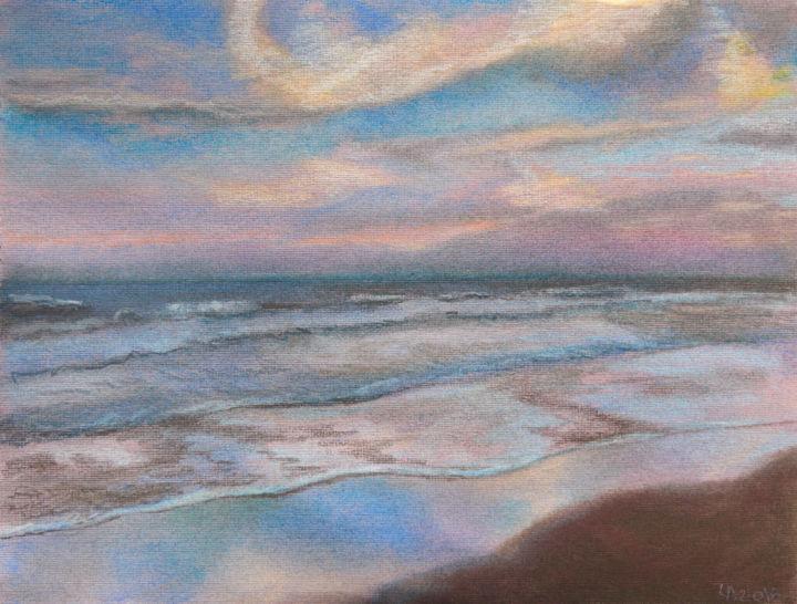 Рисунок под названием "Sunset" - Anastasia Chernysheva, Подлинное произведение искусства, Пастель Установлен на картон