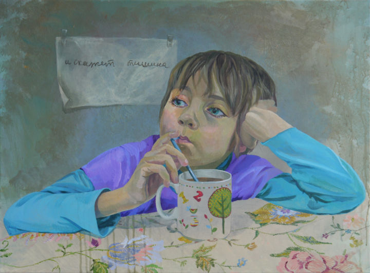 Schilderij getiteld "And the silence wil…" door Anastasia Chernysheva, Origineel Kunstwerk, Acryl Gemonteerd op Frame voor h…