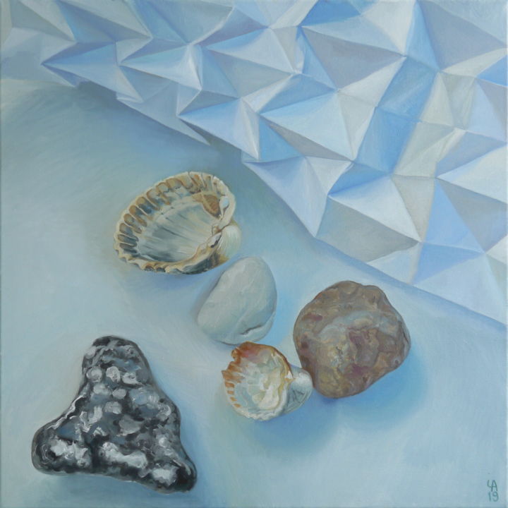 Malerei mit dem Titel "Shapes and Shells I…" von Anastasia Chernysheva, Original-Kunstwerk, Öl