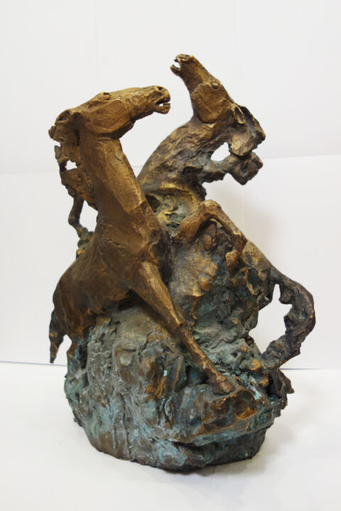 Sculpture intitulée "Steppe" par Anastasiia Ezhova, Œuvre d'art originale, Bronze
